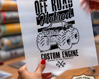Off Road Hotrod Ready To Press DTF, Custom Engine Monster Truck Dtf Print, 4x4 Lifted Truck Dtf, Big Tires DTF, Truck Lover DTF