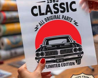 1965 Classic All Original Parts Ready To Press DTF, Limited Edition Muscle Car Dtf Print, 60th Birthday Auto DTF, Car Lover DTF