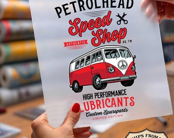 Petrolhead Speed Shop Ready To Press DTF, Retro Peace Van DTF Print, Custom Spareparts Auto Dtf, Vintage Camper Dtf, Car Lover DTF
