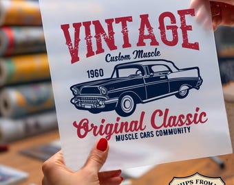 Vintage Custom Muscle Ready To Press DTF, 1960 Original Classic DTF Print, Muscle Cars Community Dtf, Retro Auto Dtf, Car Lover DTF