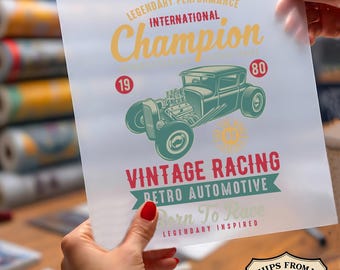 Vintage Racing Champion Ready To Press DTF, International Hot Rod Dtf Print, 1980 Retro Automotive Dtf, Born To Race DTF, Car Lover DTF
