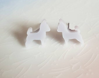 Chihuahua Studs, Choice of Colours, Grey, Glitter, Mirrored, Dog Mom Gift, Pet Owner, Animal Lover