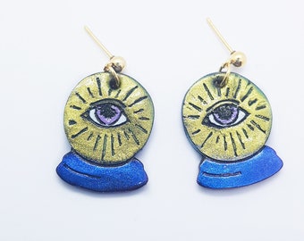 Gold Evil Eye Protection Jewelry, Gothic Earring Gifts For Her