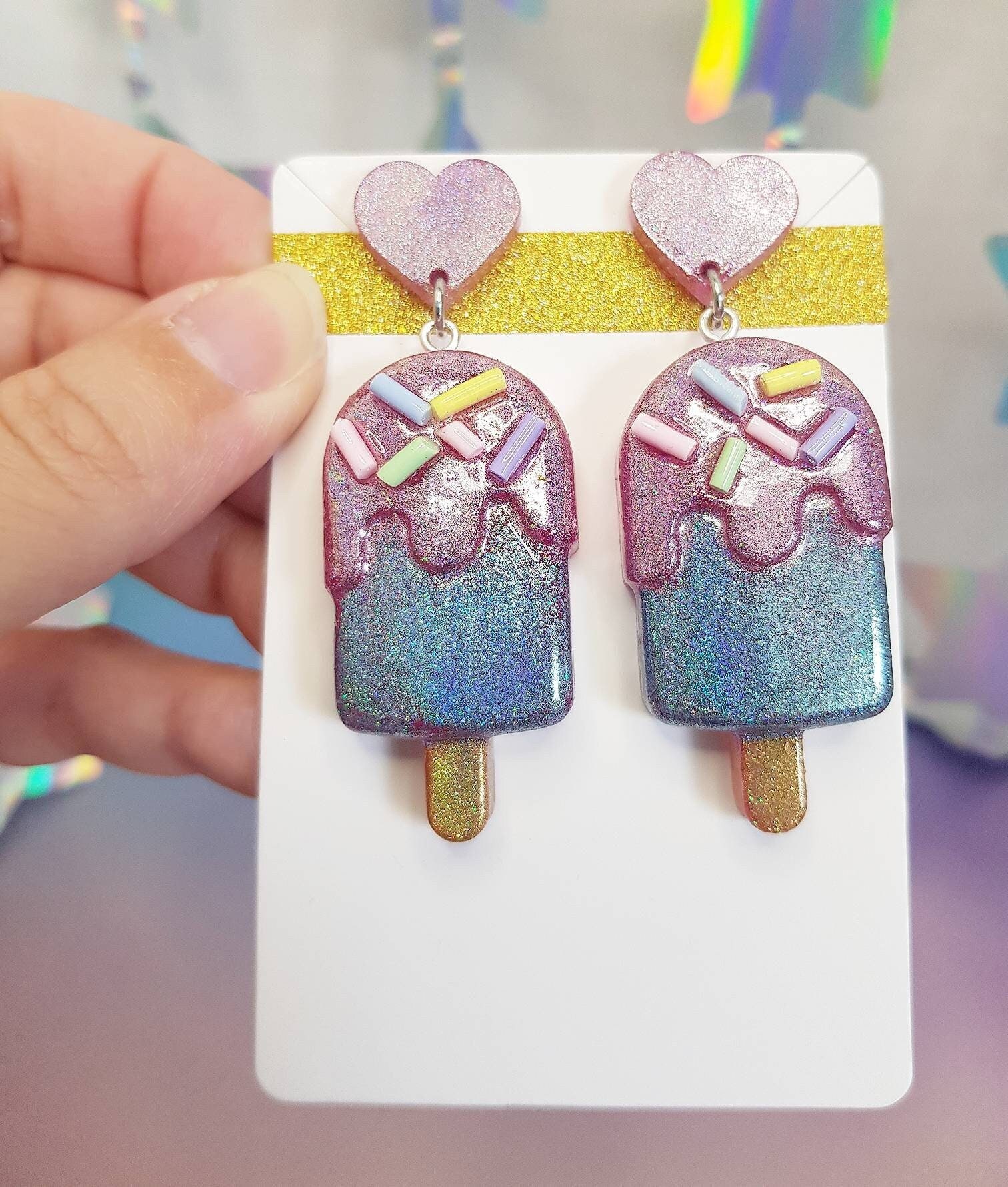 Novelty Food Candy Lollipop Kawaii Earrings Quirky Gifts for Etsy UK