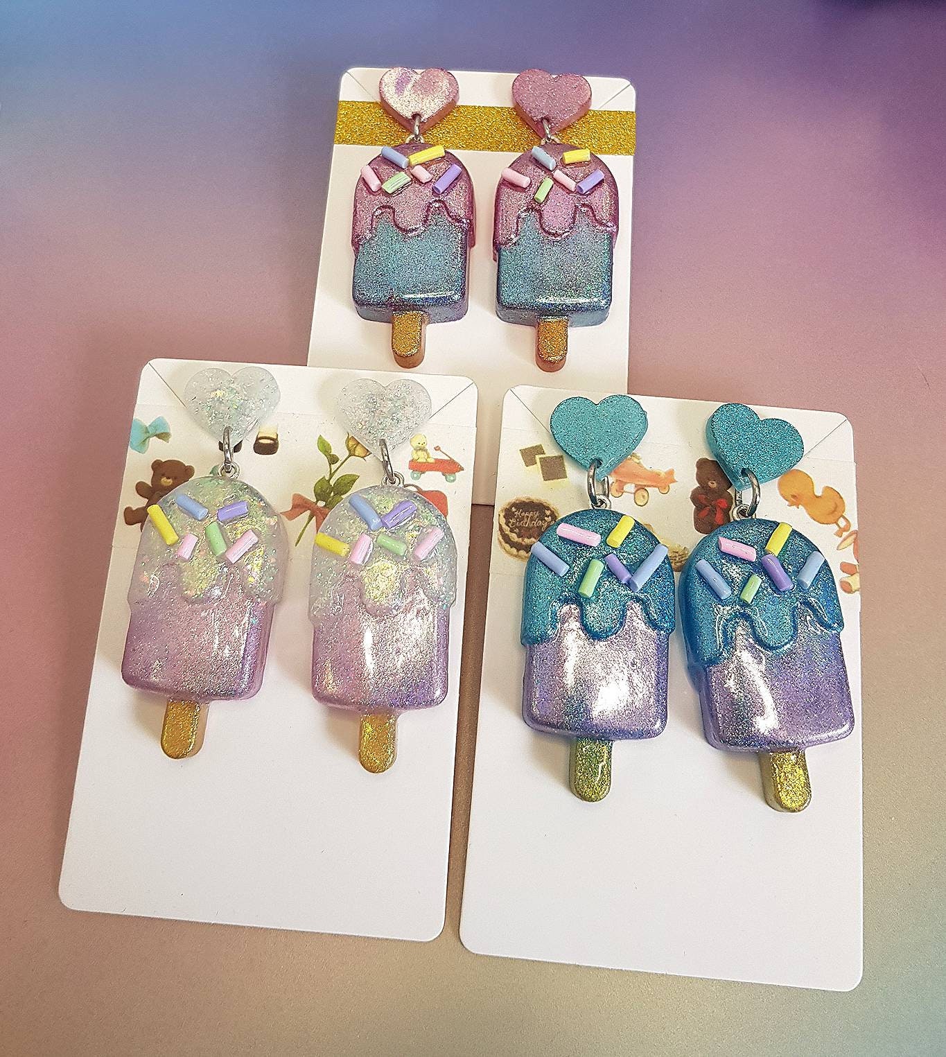 Novelty Food Candy Lollipop Kawaii Earrings Quirky Gifts for Etsy UK