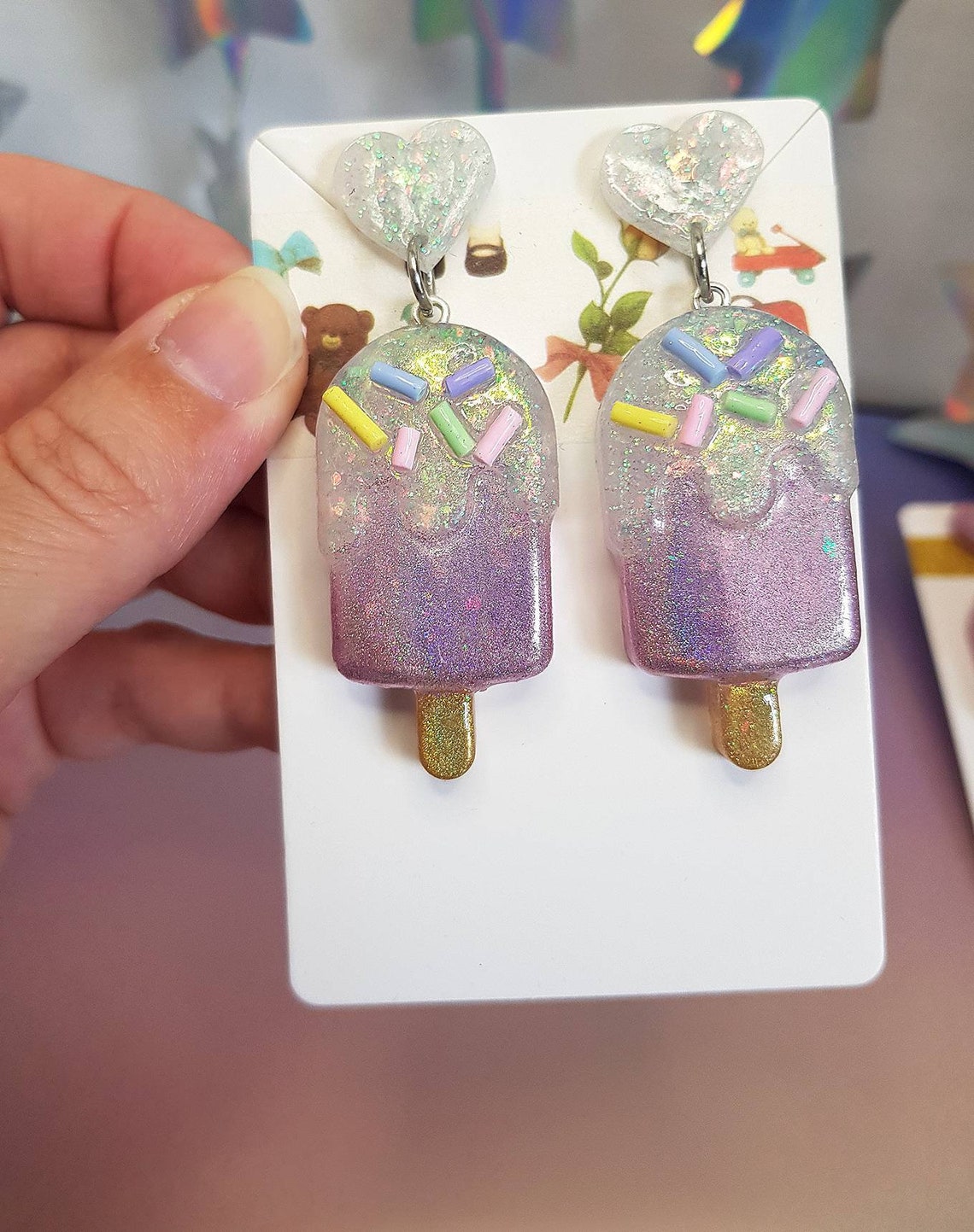 Novelty Food Candy Lollipop Kawaii Earrings Quirky Gifts for Etsy UK