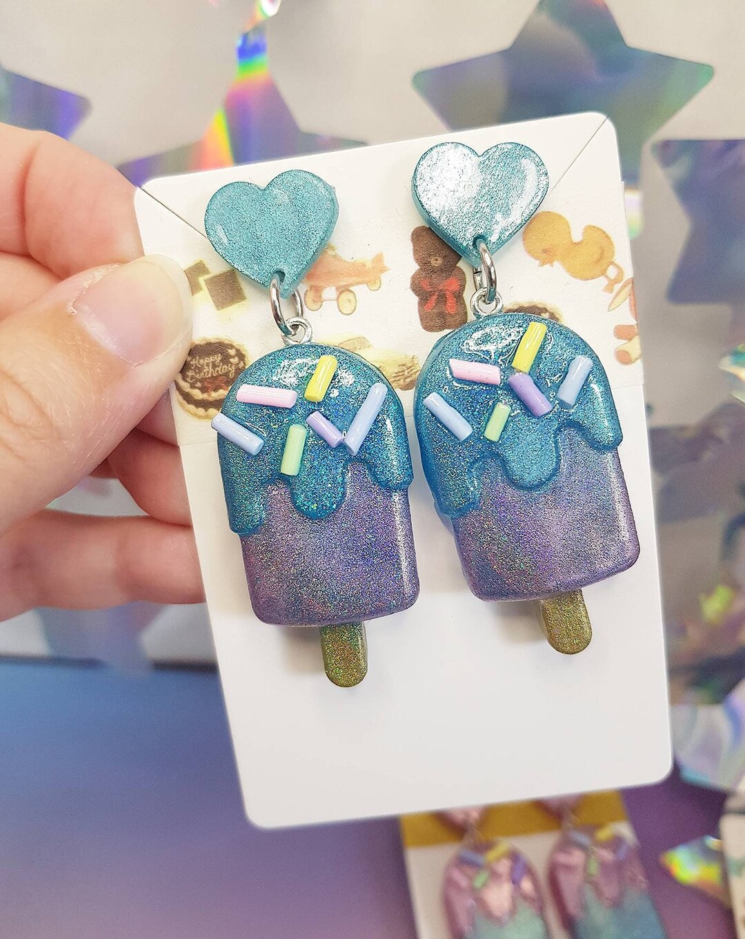 Novelty Food Candy Lollipop Kawaii Earrings Quirky Gifts for Etsy UK