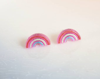 Rainbow Earrings, Resin Handmade, Brighten Your Day, Minimalist Jewelry, Gifts for Her
