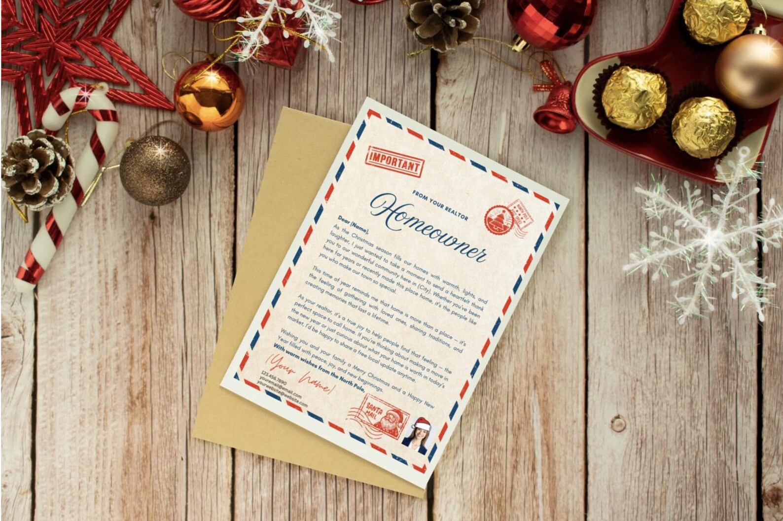 Strong Mailer Script Christmas Realtor Letter Template | Holiday Farming Mailer | Real ...
