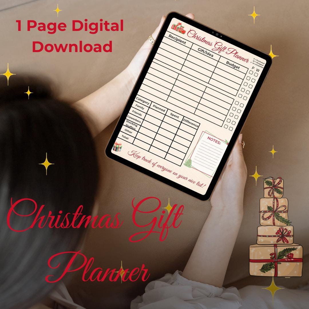 Printable Christmas Gift Planner | Holiday Budget Tracker | Festive One ...
