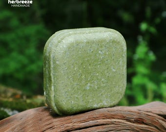 Handmade Pine & Mint Shampoo Bar | Herbal Scalp Care Soap | Volumizing Solid Shampoo | Natural Oil Control Hair Bar 3.5oz