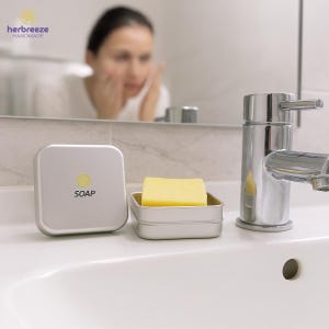 Eco-Friendly Aluminum Soap Tin with Drain Tray | Travel Soap Box for Shampoo, Conditioner, Shaving Bars