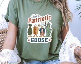 4th of July Goose TShirt | Patriotic Geese Shirt | Funny July Fourth Tee | Independence Day Apparel | Liberty Uncle Sam Graphic Tshirt