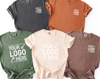 Custom Business Logo Comfort Colors T-Shirt, Personalized Brand Apparel