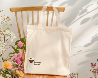 Espresso Martini Tote Bag | Coffee Lovers Gift | Stylish Cocktail Print Bag