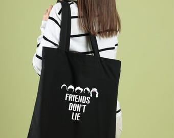 Retro "Friends" Quote Tote Bag • Minimalist Canvas Shopper