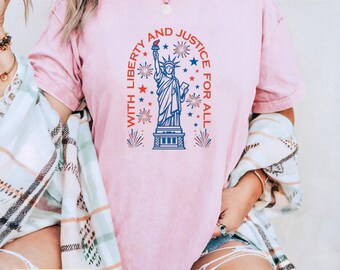 250th Anniversary USA Flag T-Shirt, Liberty and Justice Patriotic Tee
