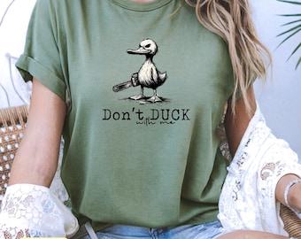 Funny Duck Graphic Tee | Dark Humor, Vintage Style