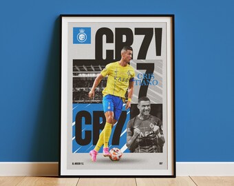 Cristiano Ronaldo Poster, Al Nassr, Sports Gift, Football Player, Soccer Wall Art, Bedroom Deco