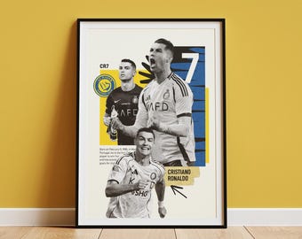 Cristiano Ronaldo Poster, Al Nassr, Sports Gift, Football Player, Soccer Wall Art, Bedroom Deco