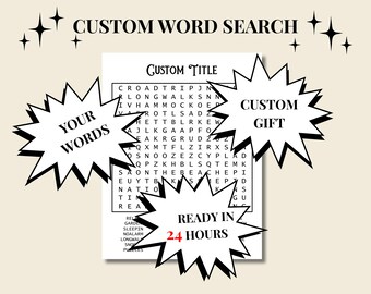 Custom Word Search Game for your Birthday, Wedding or Party Activity | Printable PDF Download