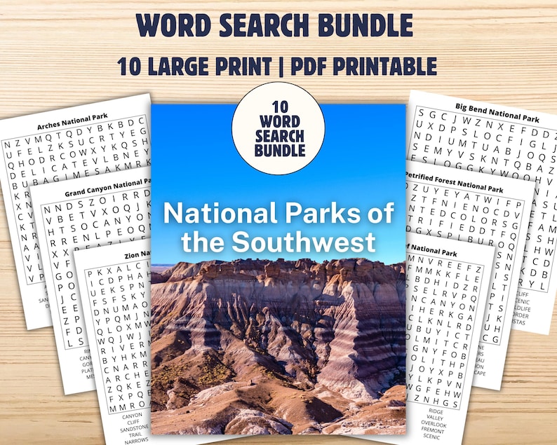 National Parks Word Search Puzzles for Seniors | Southwest Travel ...