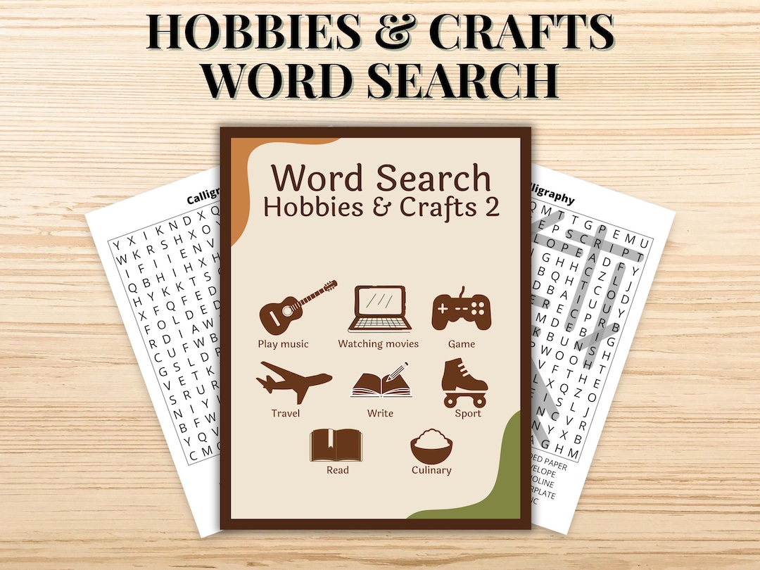 Large Print Hobbies and Crafts Word Search Puzzles for Seniors | Book 2 ...
