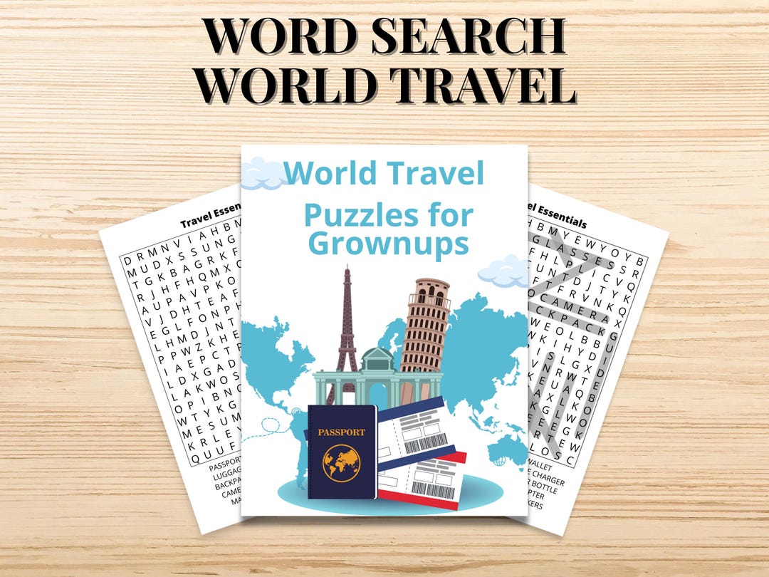 Large Print World Travel Word Search Puzzles for Seniors | PDF Download ...