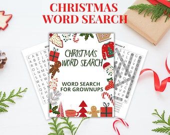 Caça-palavras de Natal para a terceira idade | Jogos de raciocínio em letra grande para baixar em PDF
