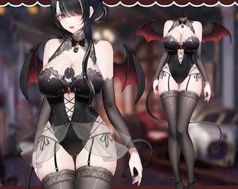 Vampire Princess VTuber Outfit, Live2D Model