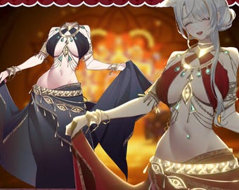 Eastern-Inspired Dance Outfit – VTuber Outfit Asset | Live2D Accessory | Dynamic VTS Costume