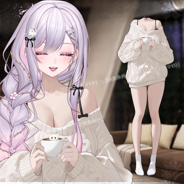 Live2D Sweet Knit Outfit | VTuber Dynamic Sweater Asset | VTube Studio Ready