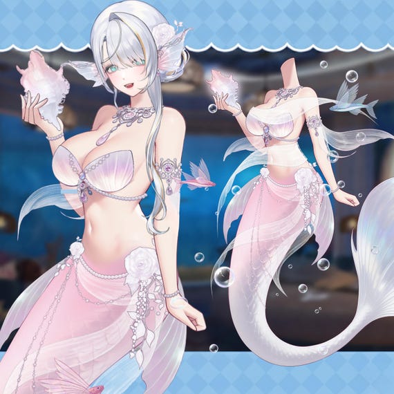 Live2D Mermaid Outfit Asset | VTuber Clothing | Live2D Assets