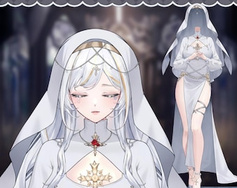 White Lady VTuber Outfit | Elegantes Live2D Model