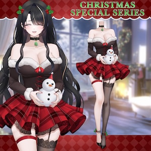 VTuber Christmas Outfit Accessory | Winter Themed Stream Wear | Dynamic Live2D VTS Clothing