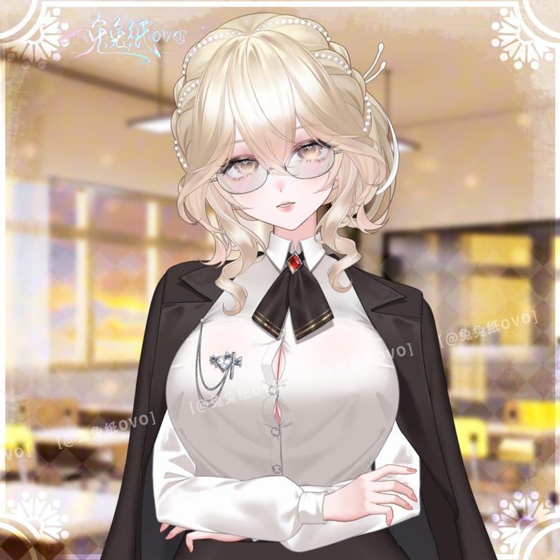 Elegant Teacher Outfit Live2D | VTuber Professor Style | VTube Studio Asset image 2