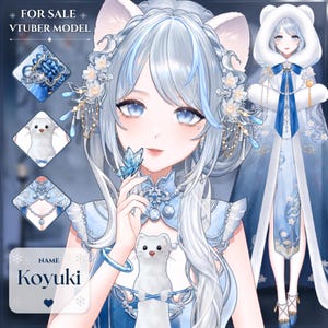 Koyuki Snow Ferret Noble Lady Live2D-model | + 46 functies in-/uitschakelen | VTuber-model