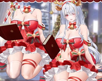 VTuber Christmas Outfit Clothing | VTS Dynamic Outfit | Live2D Dress Asset