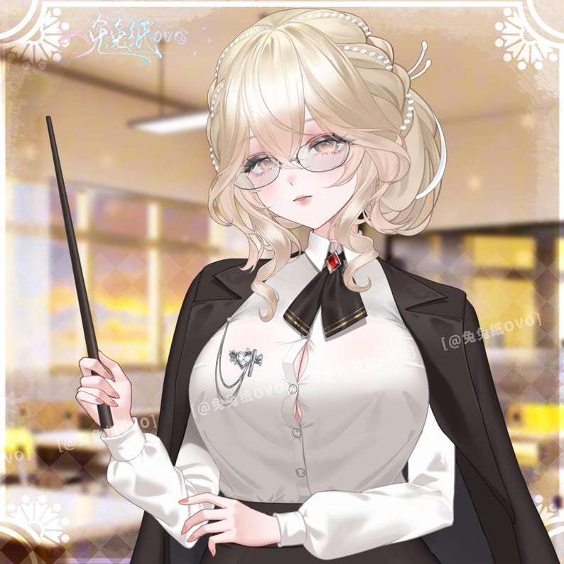 Elegant Teacher Outfit Live2D | VTuber Professor Style | VTube Studio Asset image 4