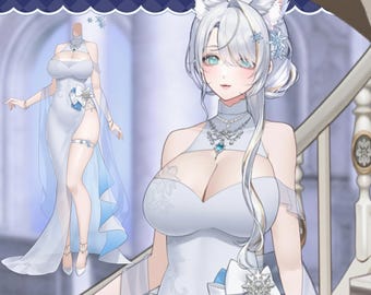 Ice Lady VTuber Outfit | Edles Live2D Kostüm
