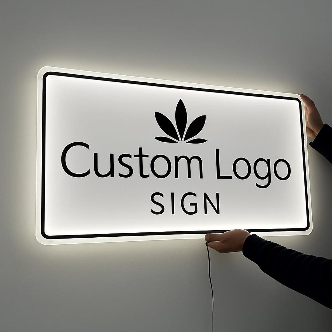 Custom Acrylic Shop Sign | LED Backlit Storefront Sign - Etsy