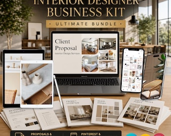 Innenarchitekt Business Kit | Vorschlag Präsentation Pinterest Instagram Canva Google Slides Power Point Templates