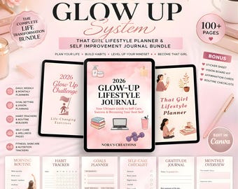 Glow Up System 2026 | Self Care, Mahlzeit, Hautpflege & Monatliche Vorlagen | Life Transformation Bundle