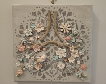 Doppel Einzel Lung Transplant Lungaversary 3D One of a Kind Wand Kunst Ton Blumen Acryl