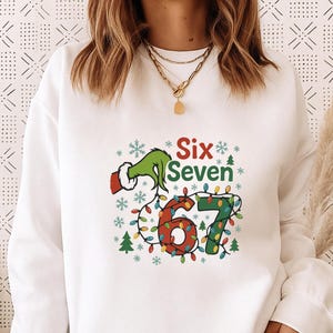 Camiseta navideña del Grinch / Camiseta de luces navideñas Six Seven 67 / Camiseta navideña divertida para niños y adultos / Navidad personalizada / PNG y JPG de Navidad