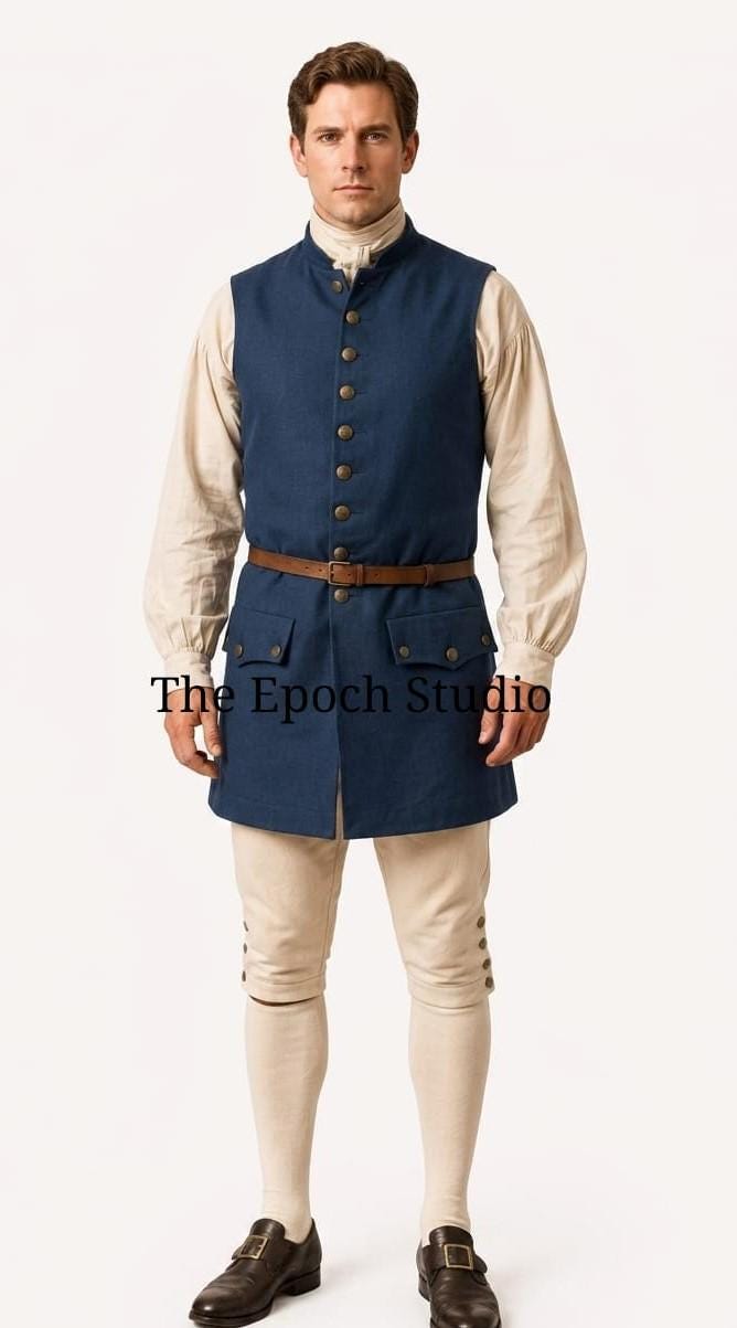 18th Century Colonial Waistcoat Mens Historical Reenactment Vest