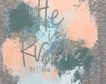 Camiseta "Él ha resucitado": Camiseta con estampado cristiano DTF - Anvil Tri Blend