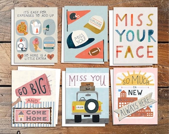 College Care Package Notecards, Cards to send to Daughter at College, Note for College Freshman, Dorm Room Welcome, Letter to Daughter