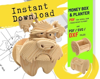 Woodworking Dog no.16  Design for Unique Home & Garden Decoration | PDF | SVG | DXF | Scroll Saw