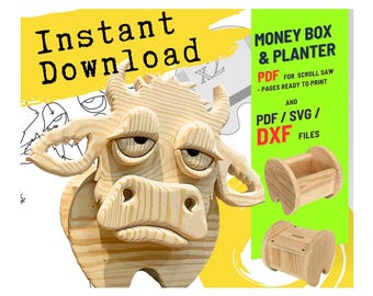 Woodworking Cow no.3  Design for Unique Home & Garden Decoration | PDF | SVG | DXF | Scroll Saw